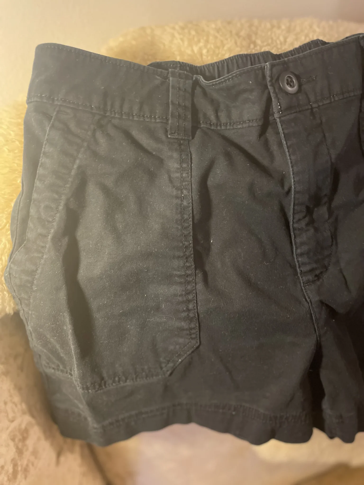 Image for Black cotton chino-style shorts