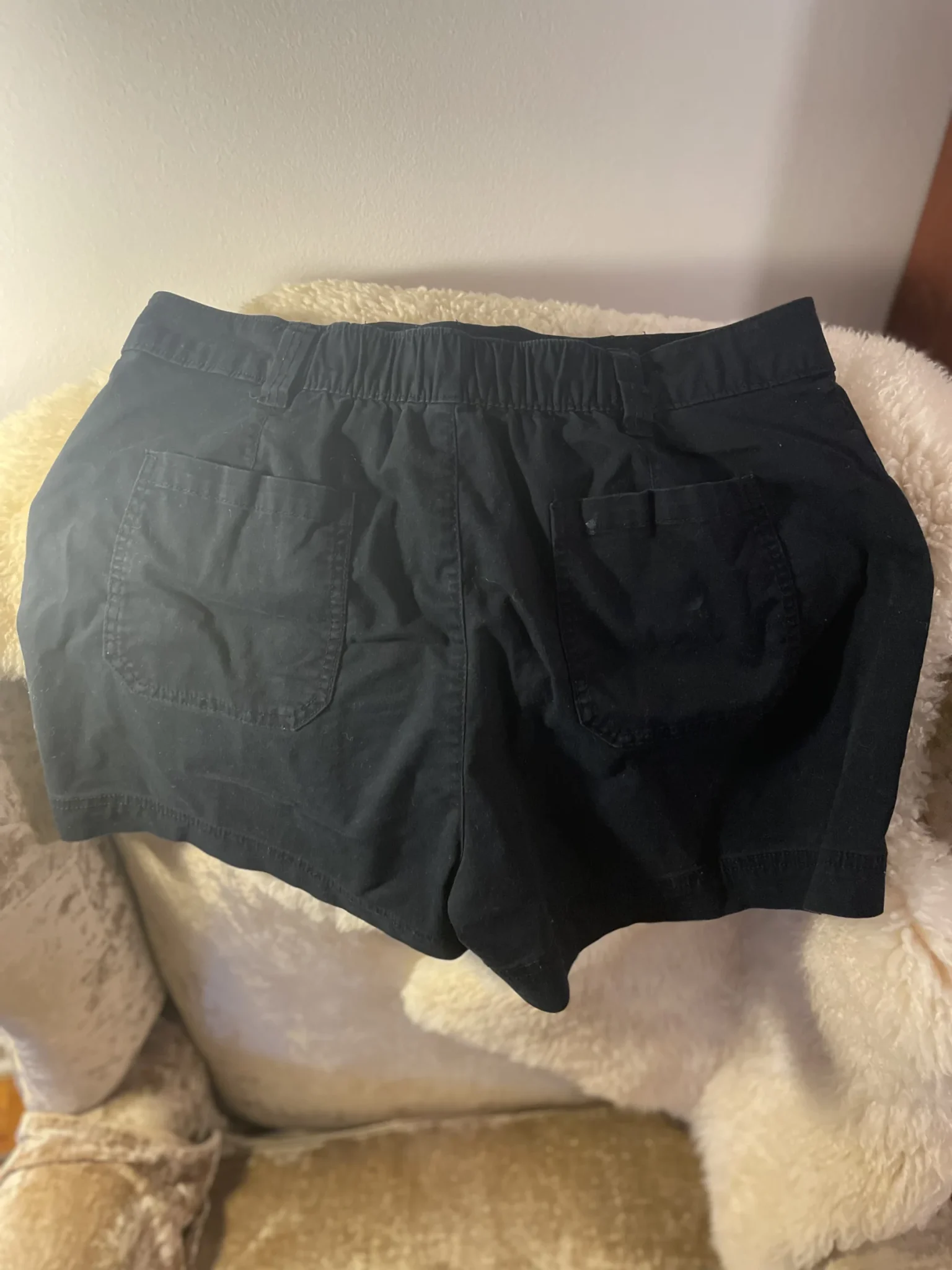Image for Black cotton chino-style shorts