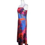 Thumbnail for JOIE SATIN BOHO VACATION TROPICAL CAMI MIDI DRESS