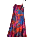 Thumbnail for JOIE SATIN BOHO VACATION TROPICAL CAMI MIDI DRESS