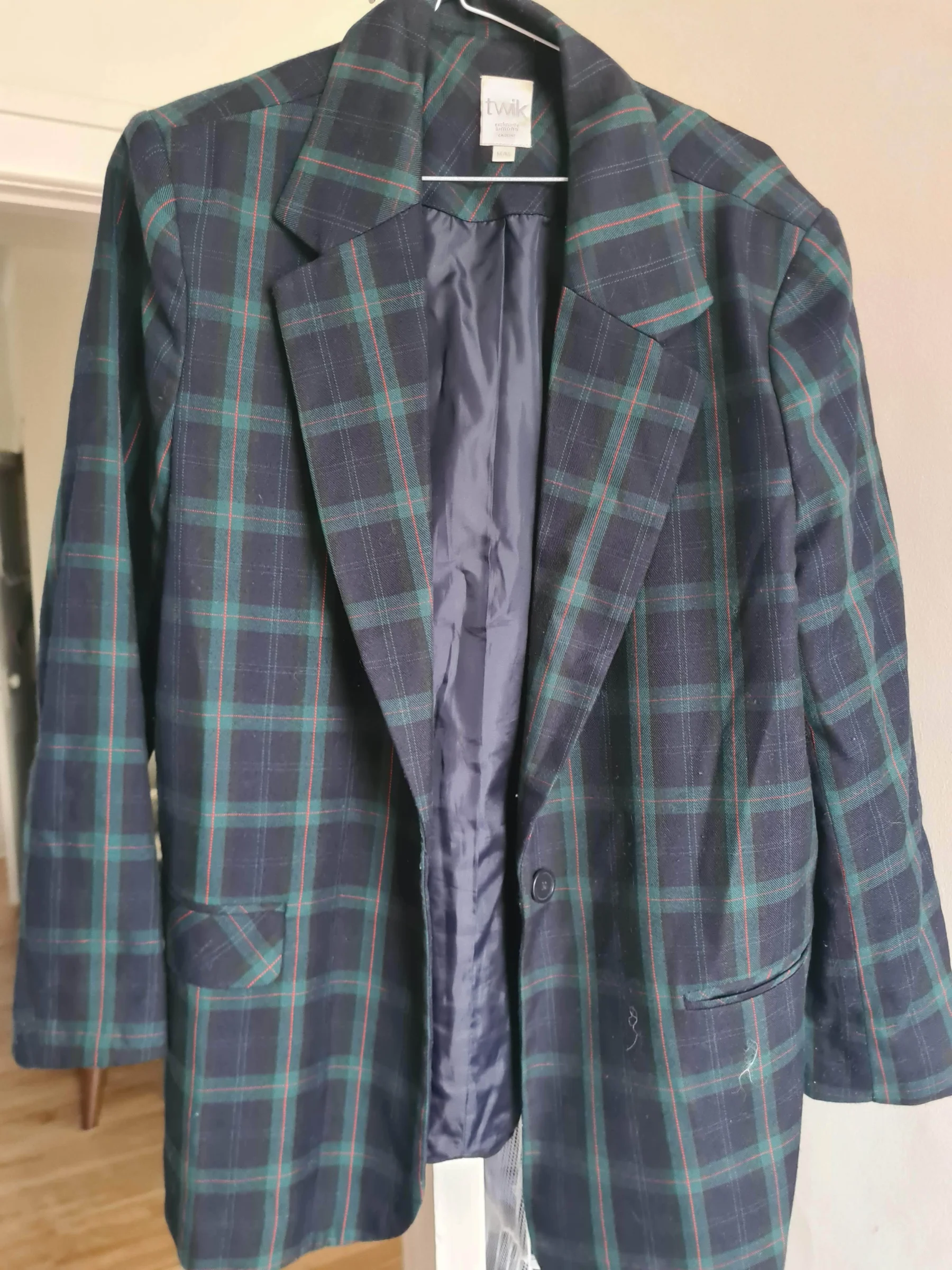 Veste à carreaux type Blazer Twik seconde main