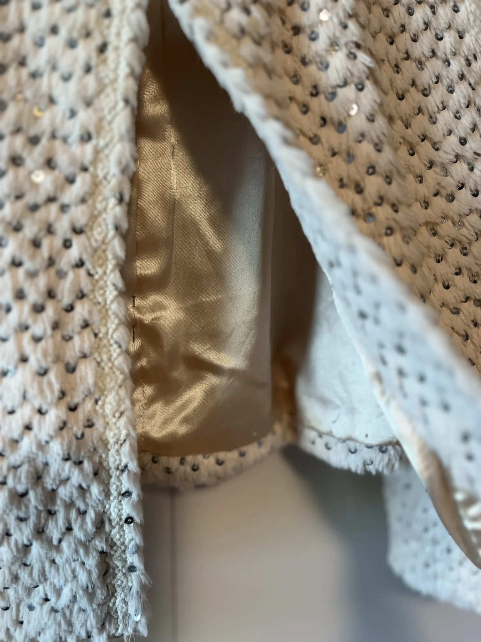 Image for Veston court blanc-crème à paillettes - Charlotte russe