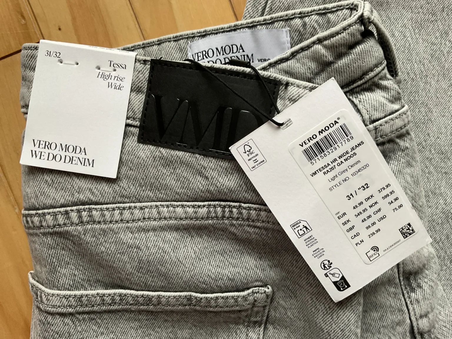 Image for Jeans gris verso mode jambe droite