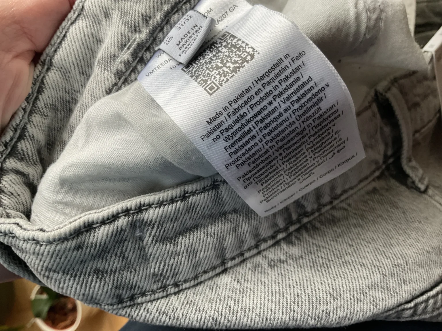 Image for Jeans gris verso mode jambe droite