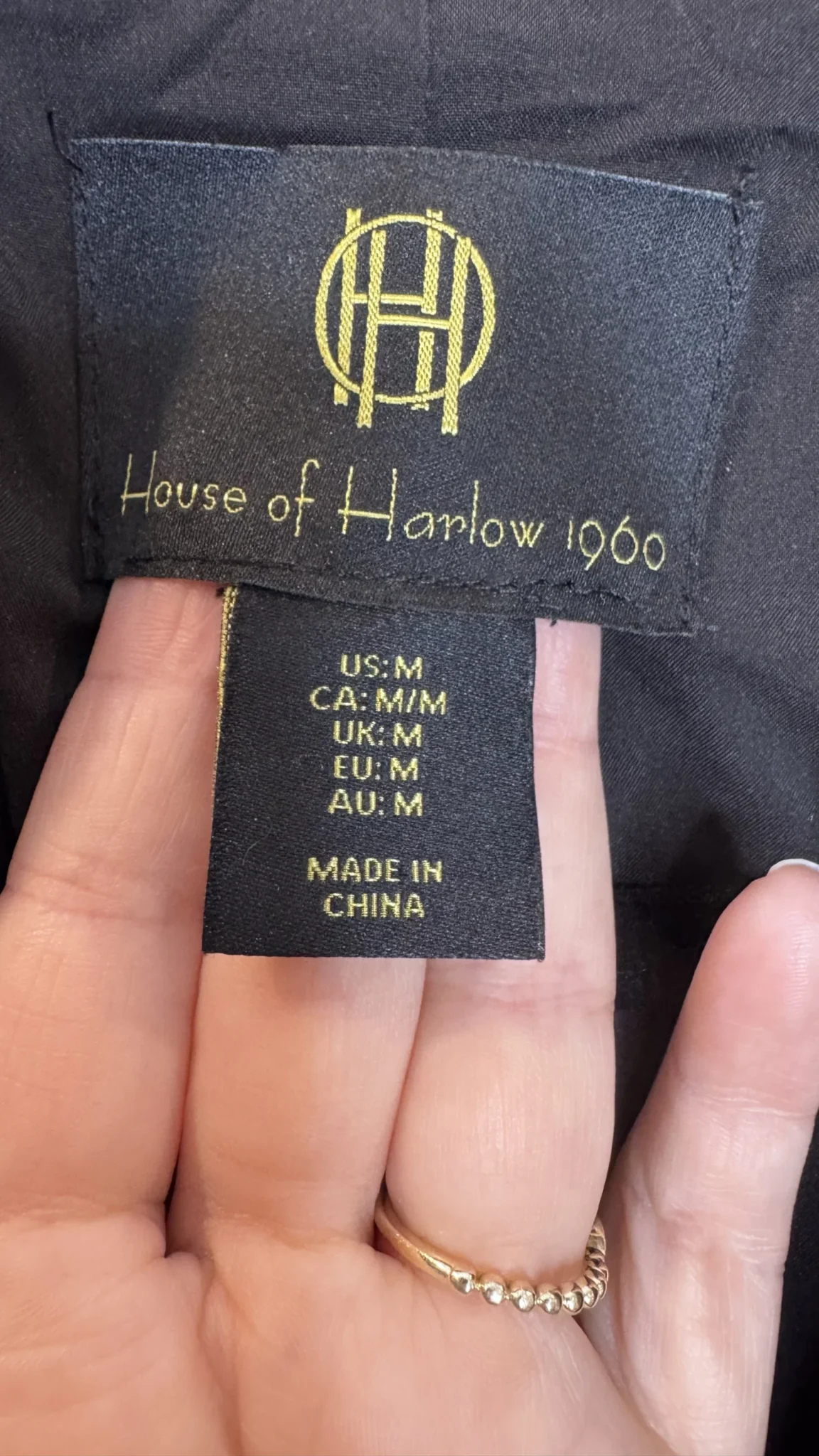 Image for HOUSE OF HARLOW Double-breasted sequinned blazer in Champagne, size M, evening glamour