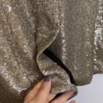 Thumbnail for HOUSE OF HARLOW Double-breasted sequinned blazer in Champagne, size M, evening glamour