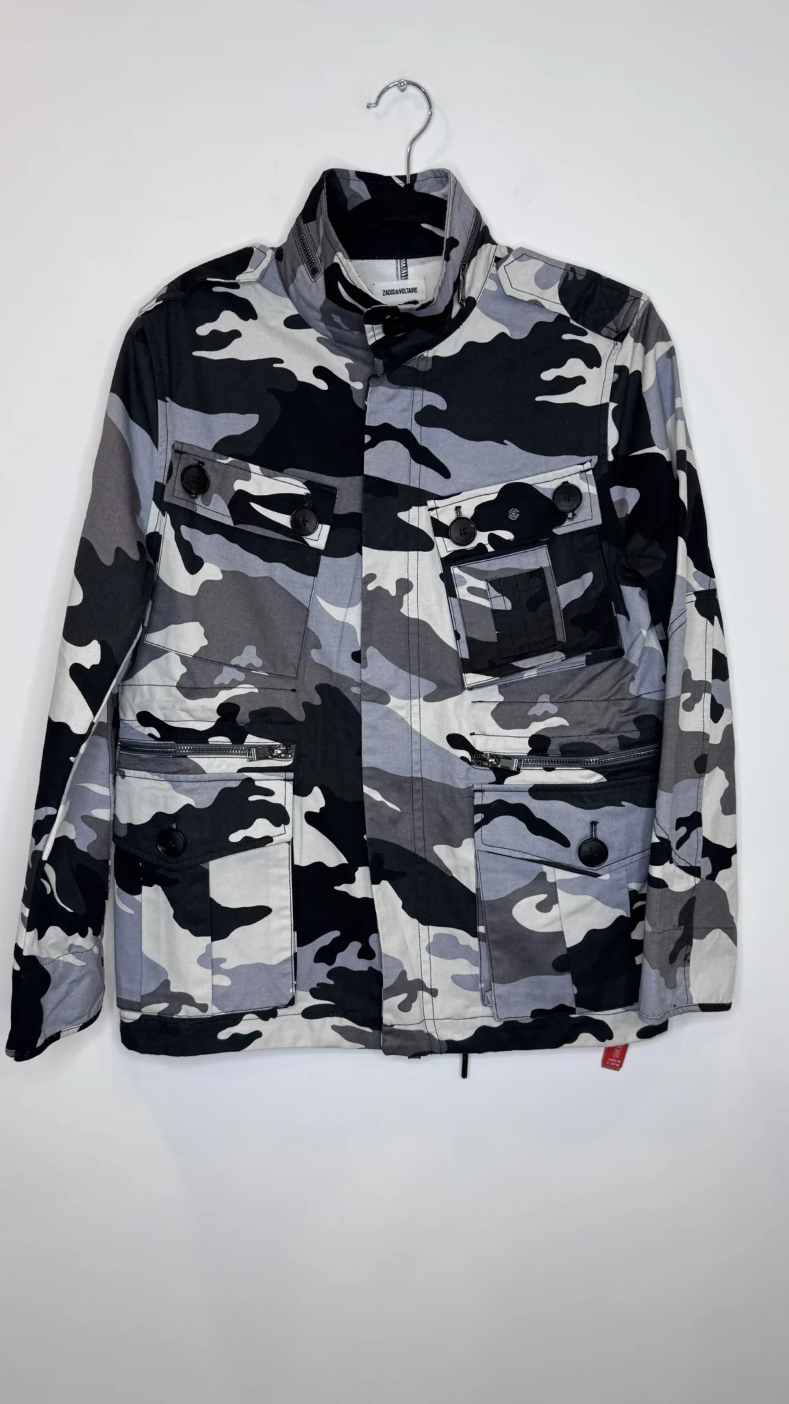 Featured image for Zadig & Voltaire Black and Grey Kola Camo Jacket, Women’s Size Small