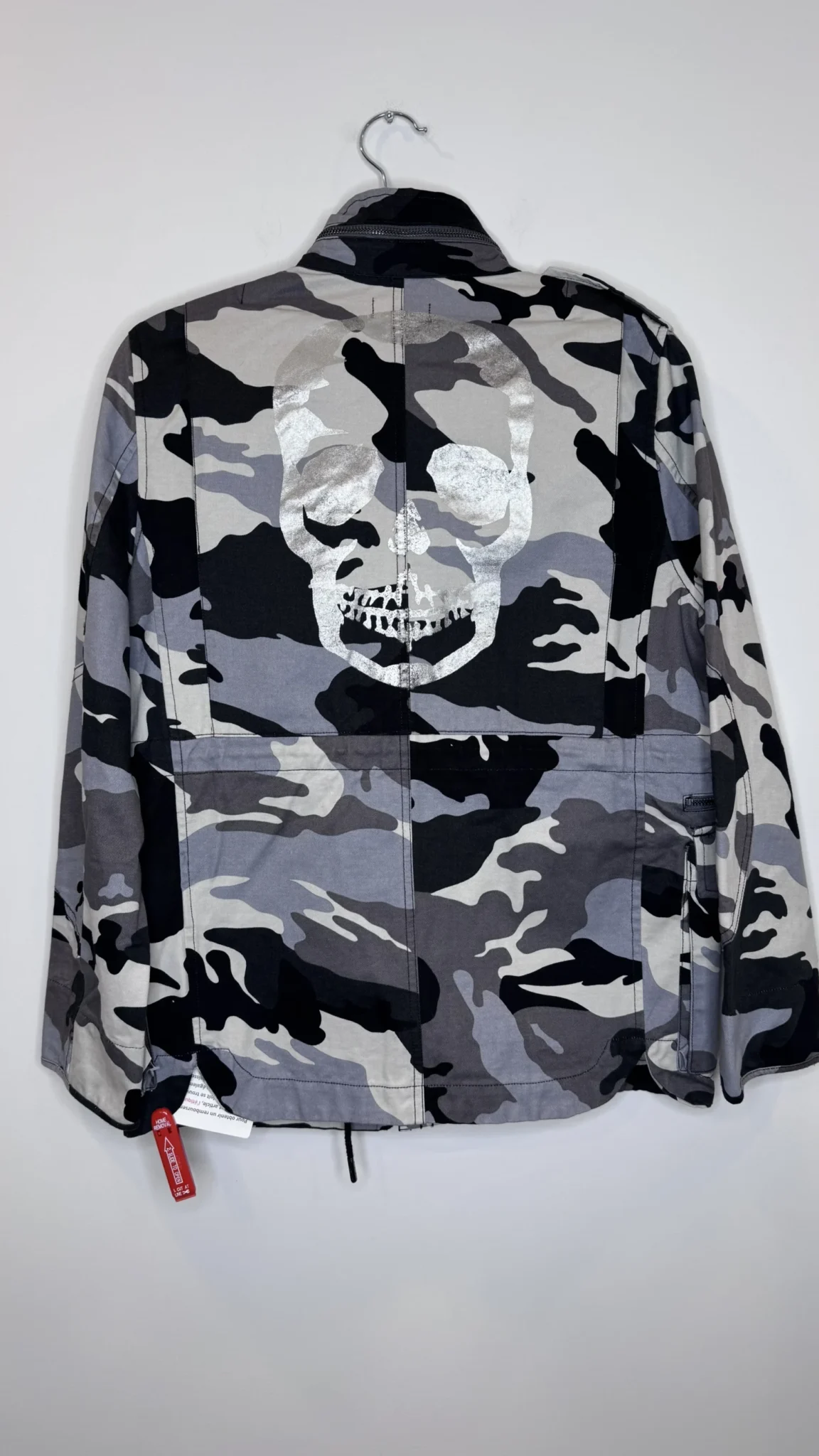 Image for Zadig & Voltaire Black and Grey Kola Camo Jacket, Women’s Size Small