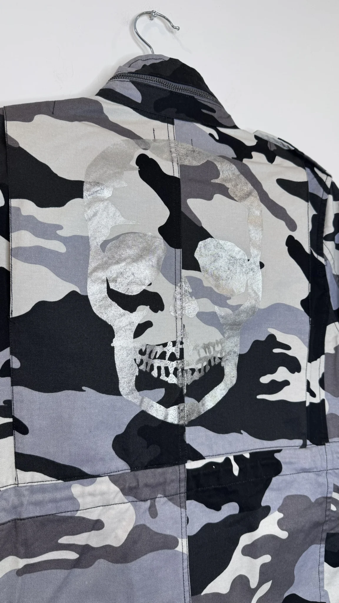 Image for Zadig & Voltaire Black and Grey Kola Camo Jacket, Women’s Size Small