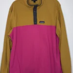 Featured thumbnail for Patagonia Men’s Two-Tone micro D Snap-T Fleece Pullover, Mustard Pink, size L