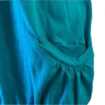 Thumbnail for TWIK – Tunique turquoise en coton – Style sport-chic, col bénitier, coupe longue, poches latérales – Médium