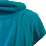 Thumbnail for TWIK – Tunique turquoise en coton – Style sport-chic, col bénitier, coupe longue, poches latérales – Médium
