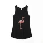 Featured thumbnail for ANANAS AND BANANAS - Débardeur-Tunique Noir Imprimé Flamant Rose Boho Asymétrique Medium