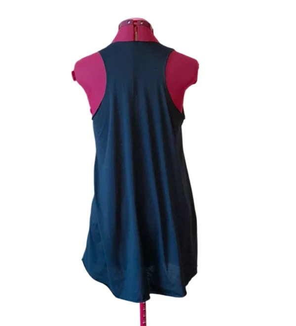 Image for ANANAS AND BANANAS - Débardeur-Tunique Noir Imprimé Flamant Rose Boho Asymétrique Medium