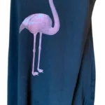 Thumbnail for ANANAS AND BANANAS - Débardeur-Tunique Noir Imprimé Flamant Rose Boho Asymétrique Medium