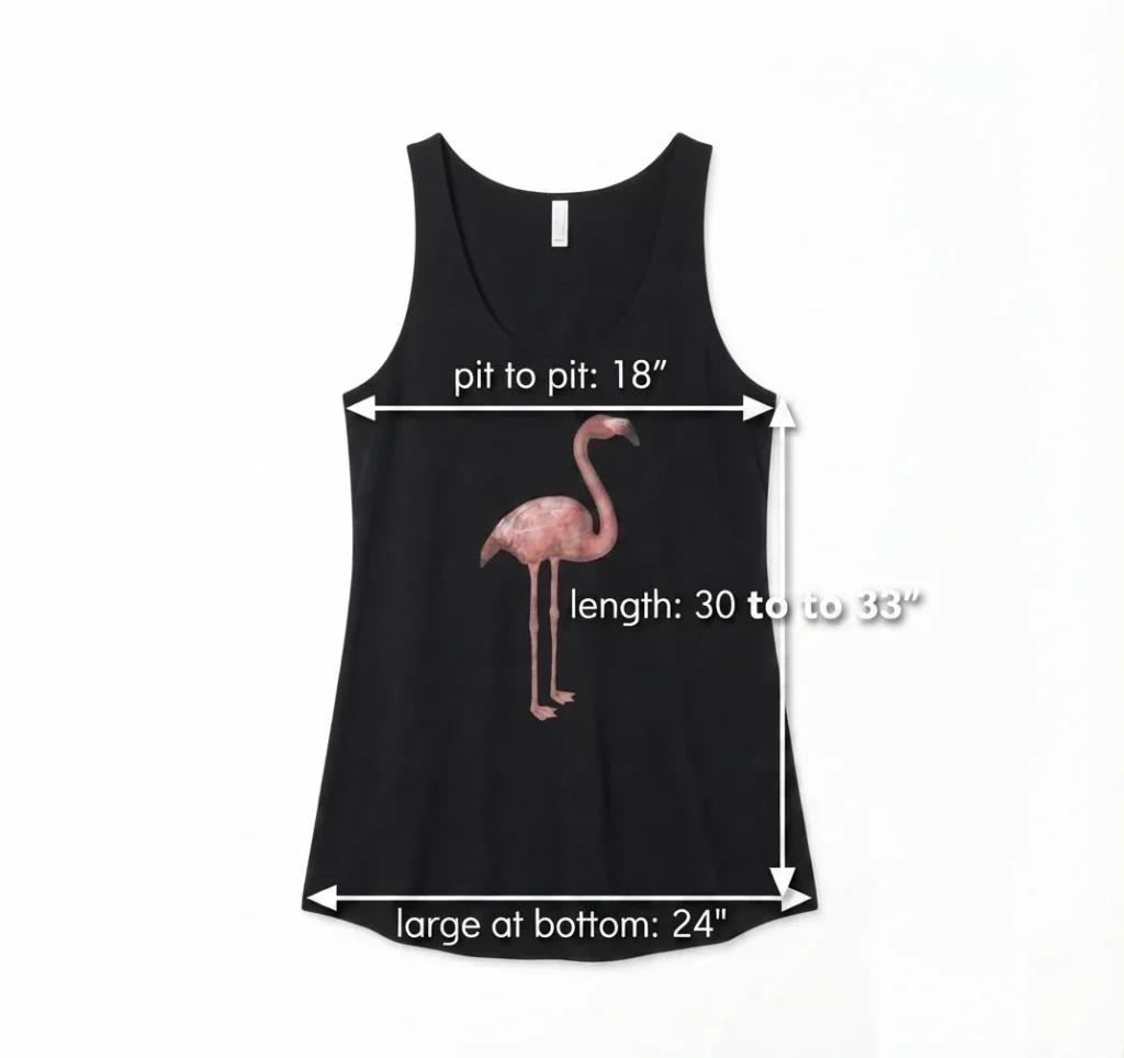 Image for ANANAS AND BANANAS - Débardeur-Tunique Noir Imprimé Flamant Rose Boho Asymétrique Medium