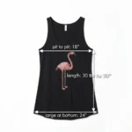 Thumbnail for ANANAS AND BANANAS - Débardeur-Tunique Noir Imprimé Flamant Rose Boho Asymétrique Medium