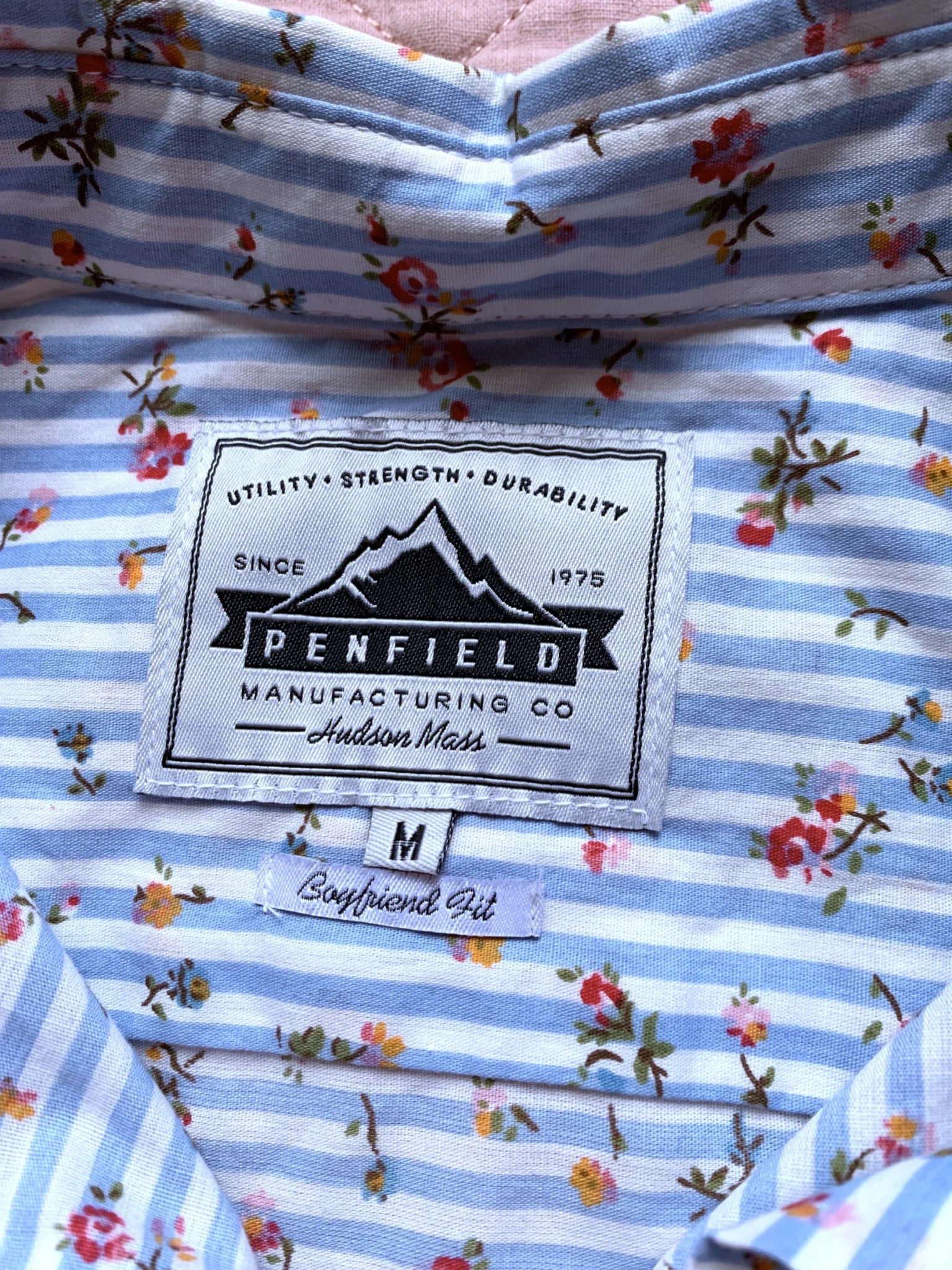 Image for PENFIELD – Chemise boutonnée à manches longues, rayée à fleurs, style preppy – Taille M