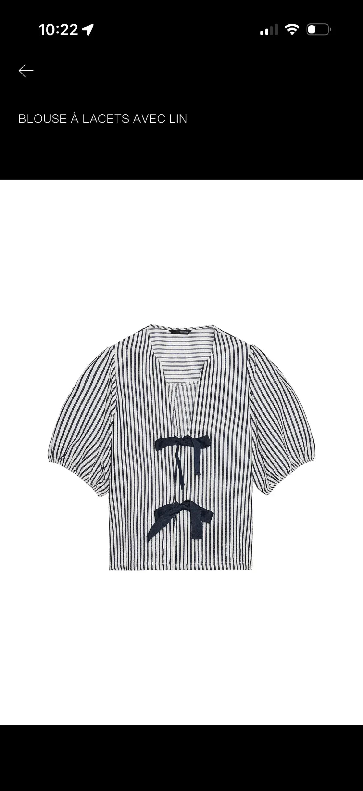 Blouse à lacet Zara seconde main