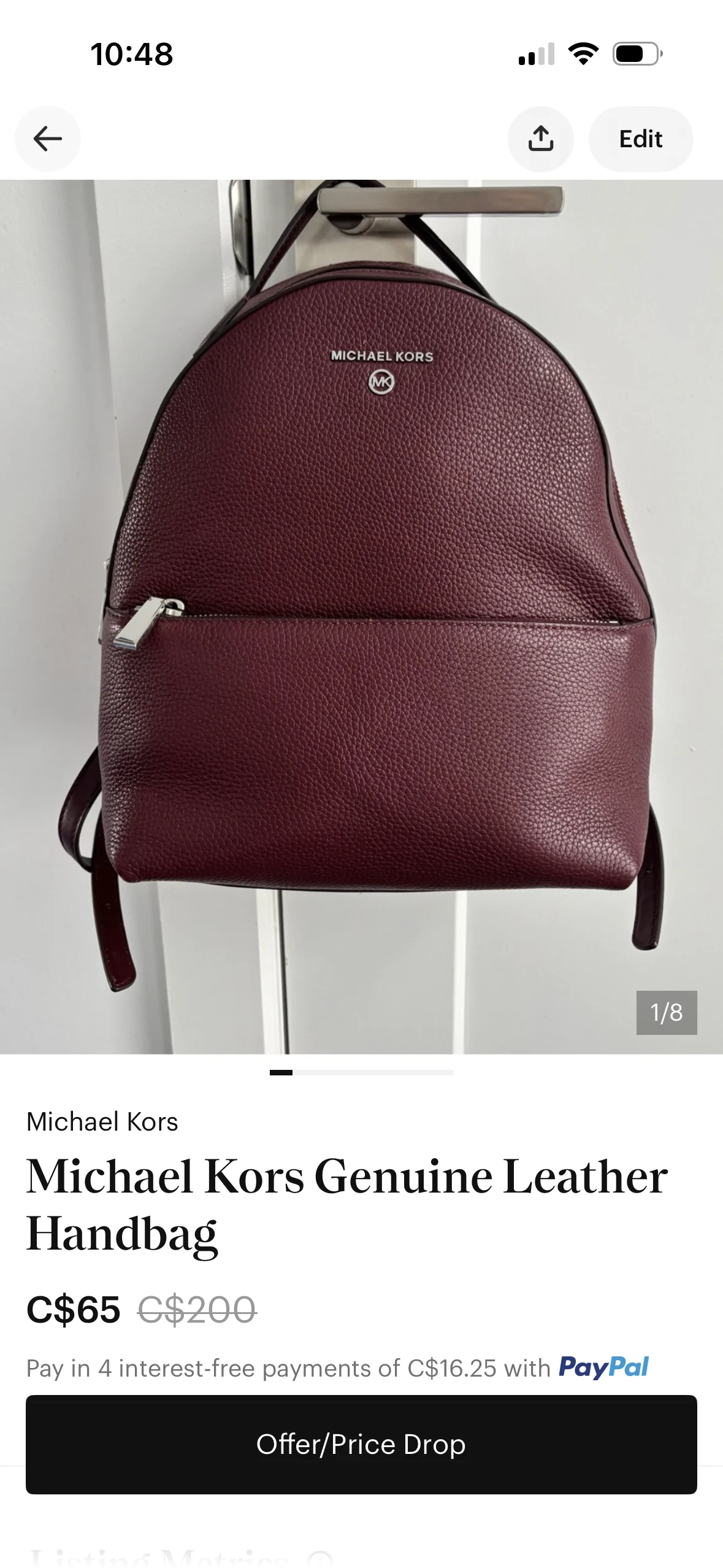 Sac à dos Michael Kors AUTHENTIQUE – Modèle Valerie (Couleur Merlot) Michael Kors seconde main
