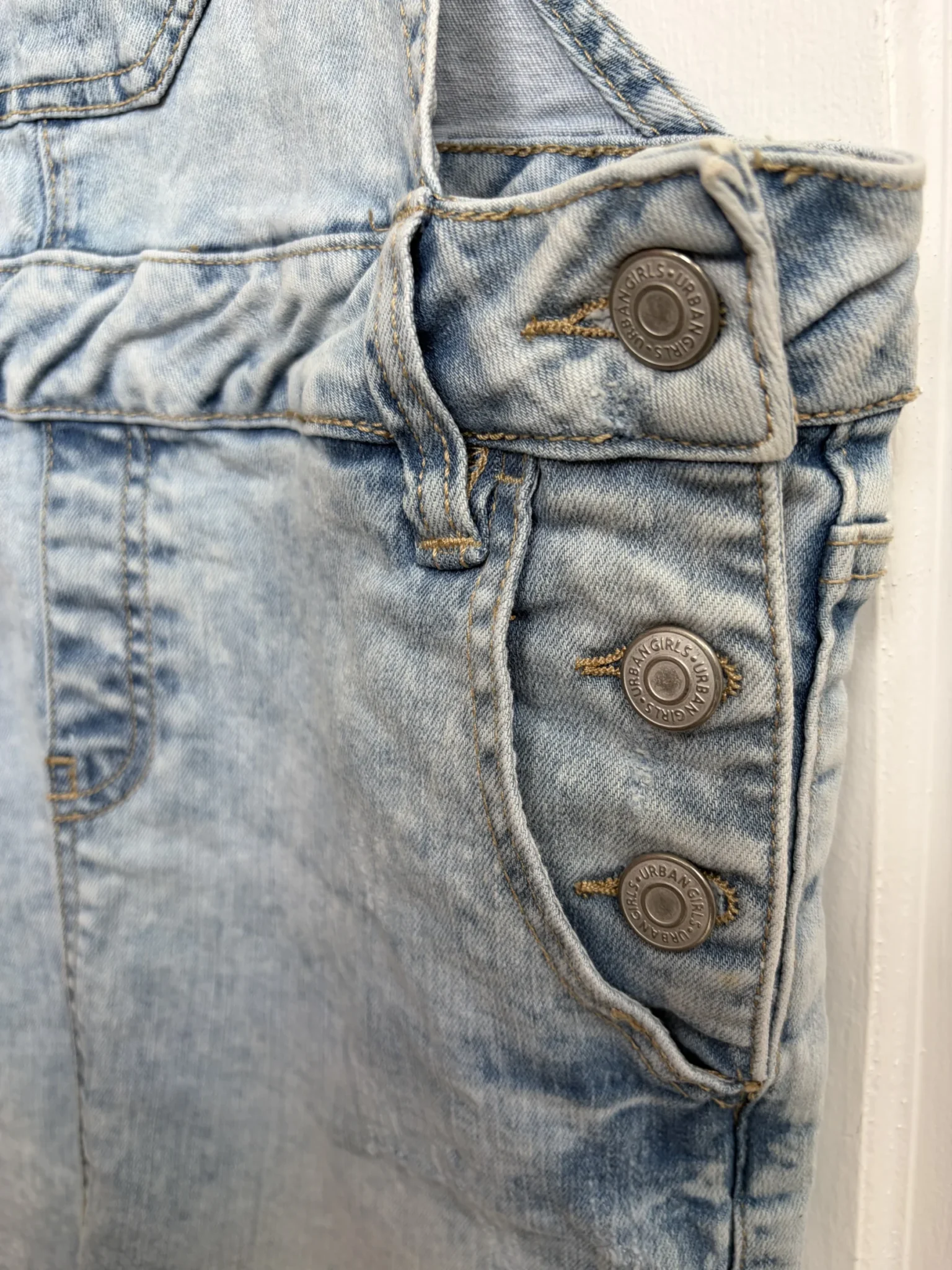 Image for Denim pinafore skirt