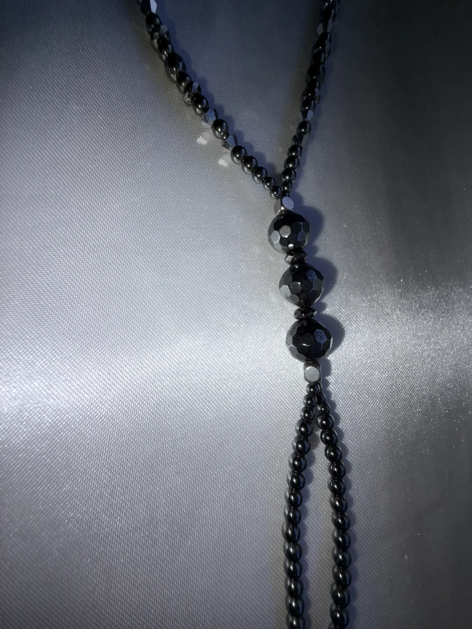 Featured image for Tocara women’s anthracite-coloured glass bead necklace