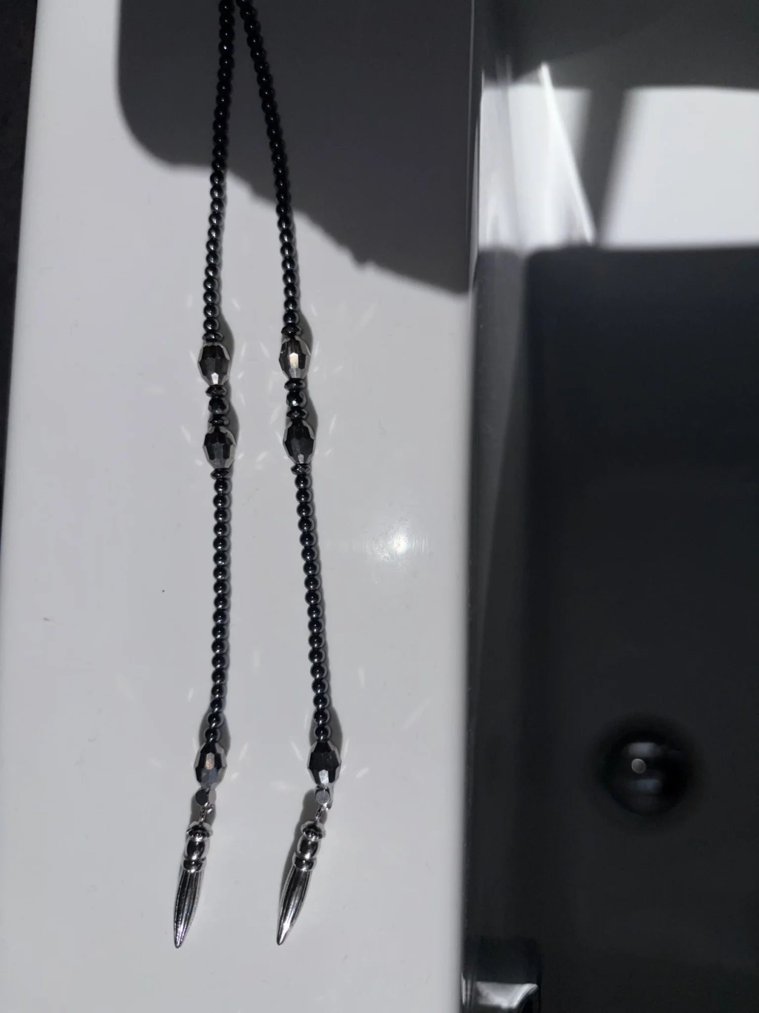Image for Tocara women’s anthracite-coloured glass bead necklace