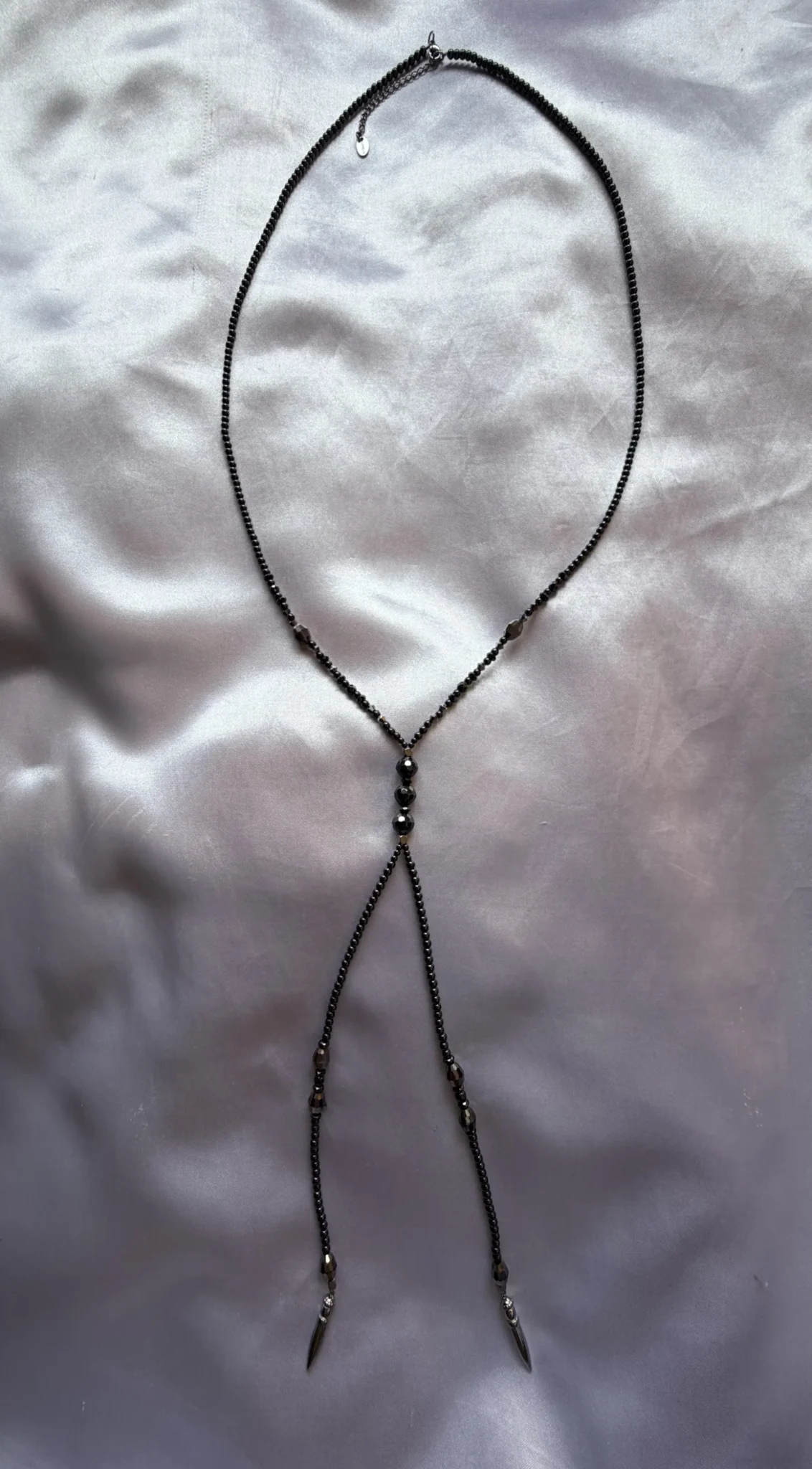 Image for Tocara women’s anthracite-coloured glass bead necklace