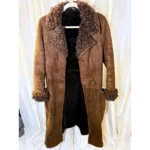 Featured thumbnail for Vintage 1970s by Ronson British Shearling Suede Trench Coat Boho Penny Lane