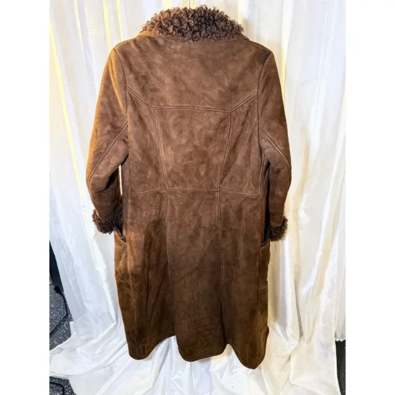 Image for Vintage 1970s by Ronson British Shearling Suede Trench Coat Boho Penny Lane