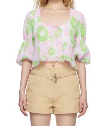 Image for Blouse plissée à fleurs GANNI