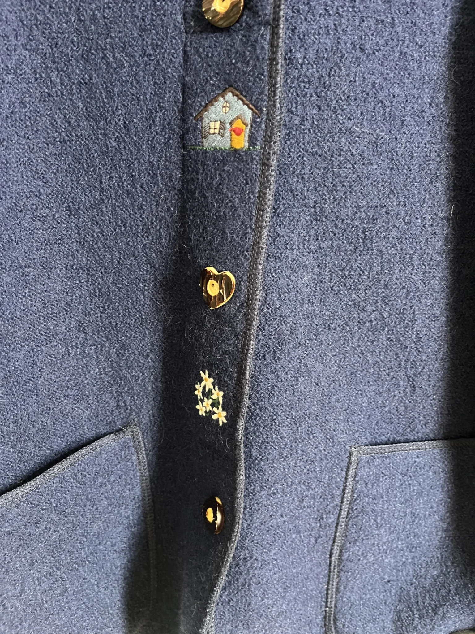 Image for Veste laine vintage avec broderie