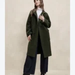 Thumbnail for Loose-fitting, lightweight army green coat