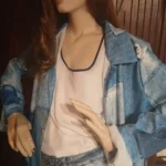 Thumbnail for Long coat made from pieces of denim