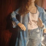 Thumbnail for Long coat made from pieces of denim