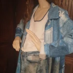 Thumbnail for Long coat made from pieces of denim