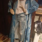 Thumbnail for Long coat made from pieces of denim