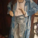 Thumbnail for Long coat made from pieces of denim