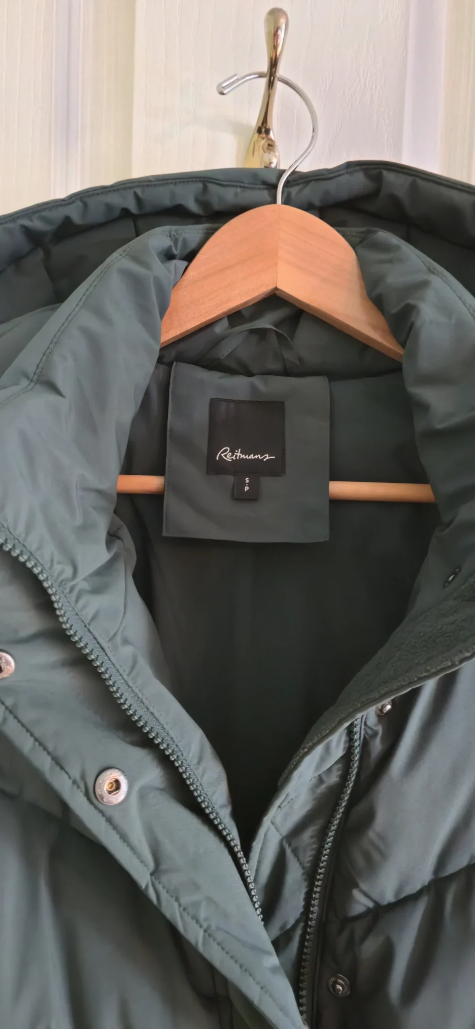 Image for Manteau d'hiver long vert forêt.