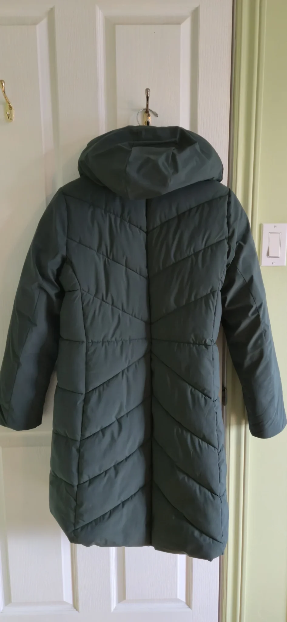 Image for Manteau d'hiver long vert forêt.