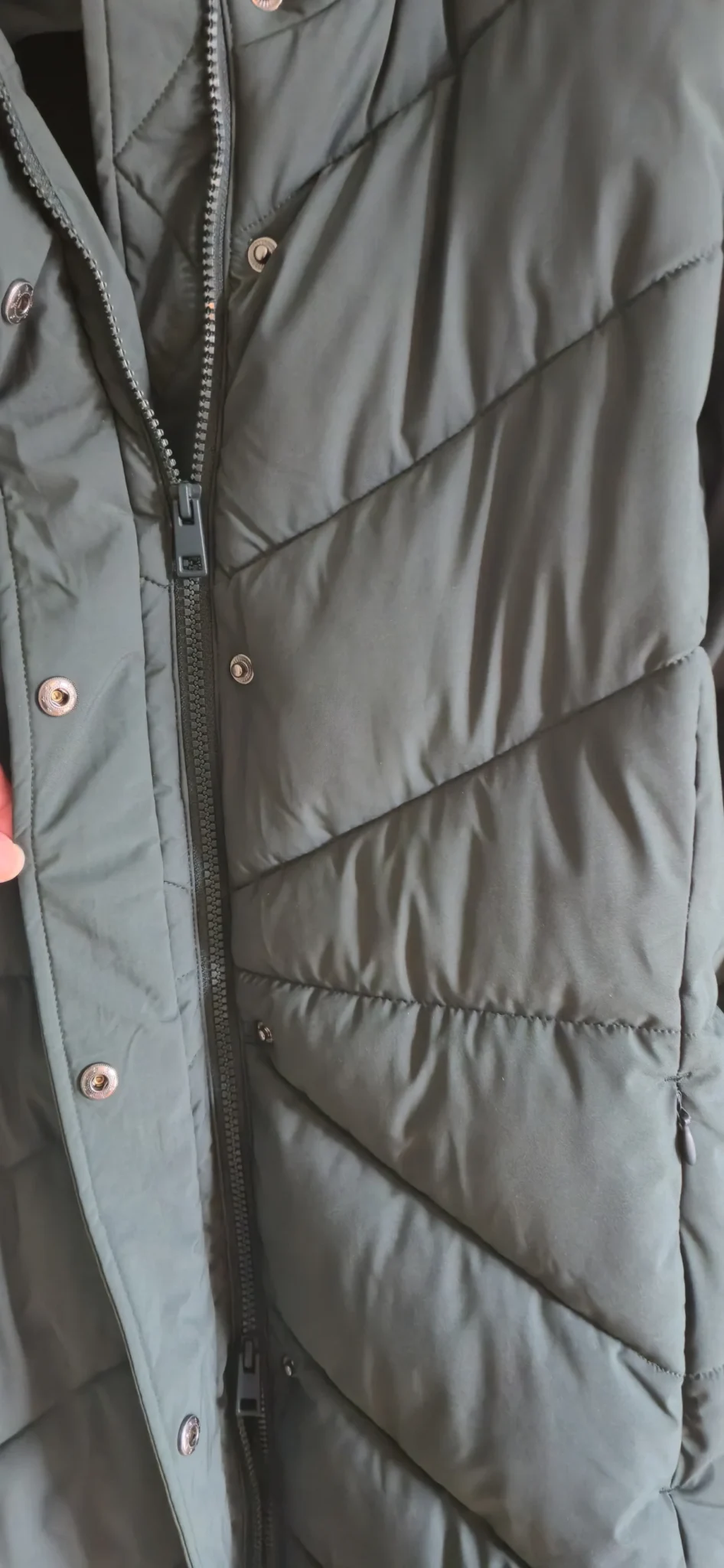Image for Manteau d'hiver long vert forêt.
