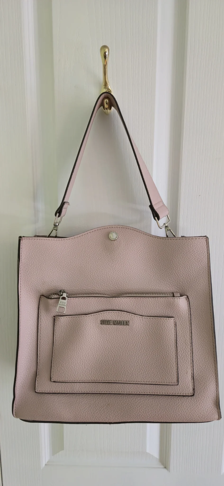 Image for Pink Steve Madden handbag with a clutch bag, shoulder strap AND short strap.