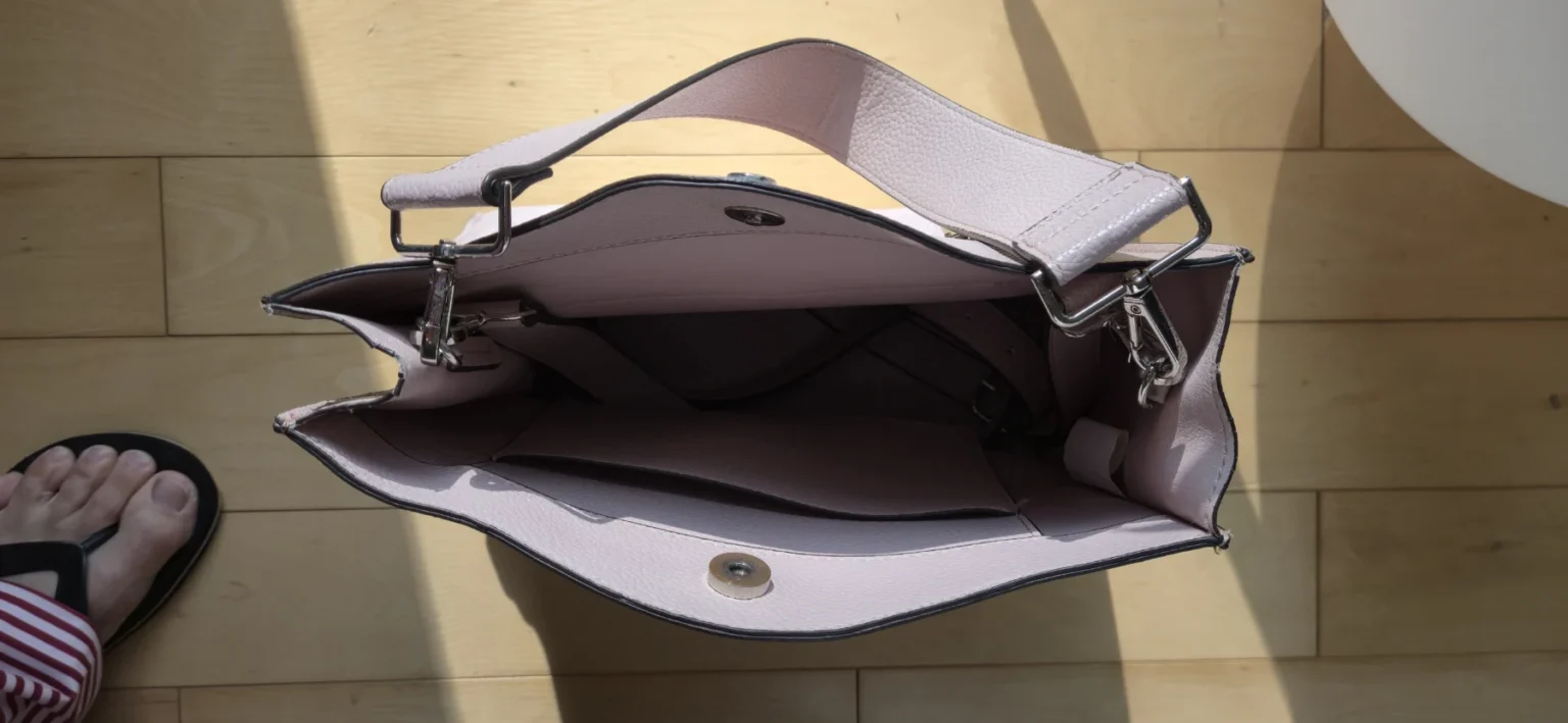 Image for Pink Steve Madden handbag with a clutch bag, shoulder strap AND short strap.