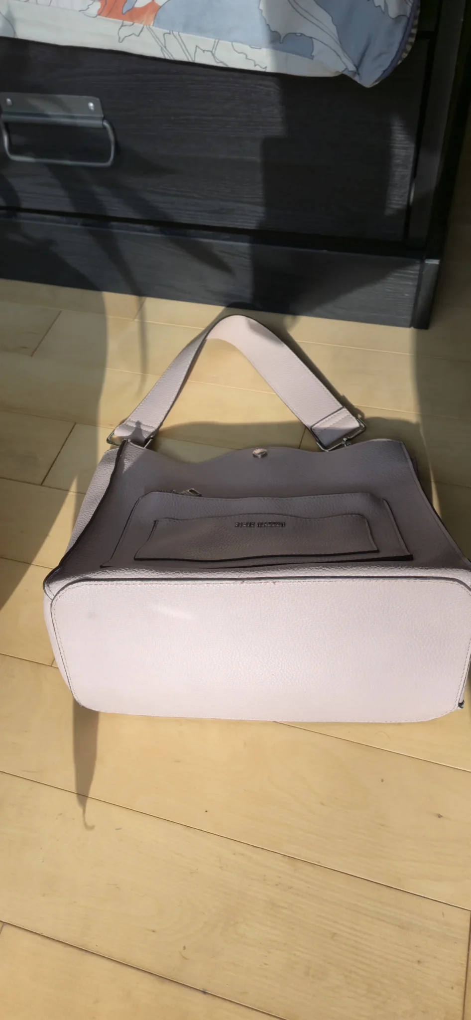 Image for Pink Steve Madden handbag with a clutch bag, shoulder strap AND short strap.