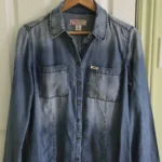 Featured thumbnail for Guess semi-fitted denim shirt.