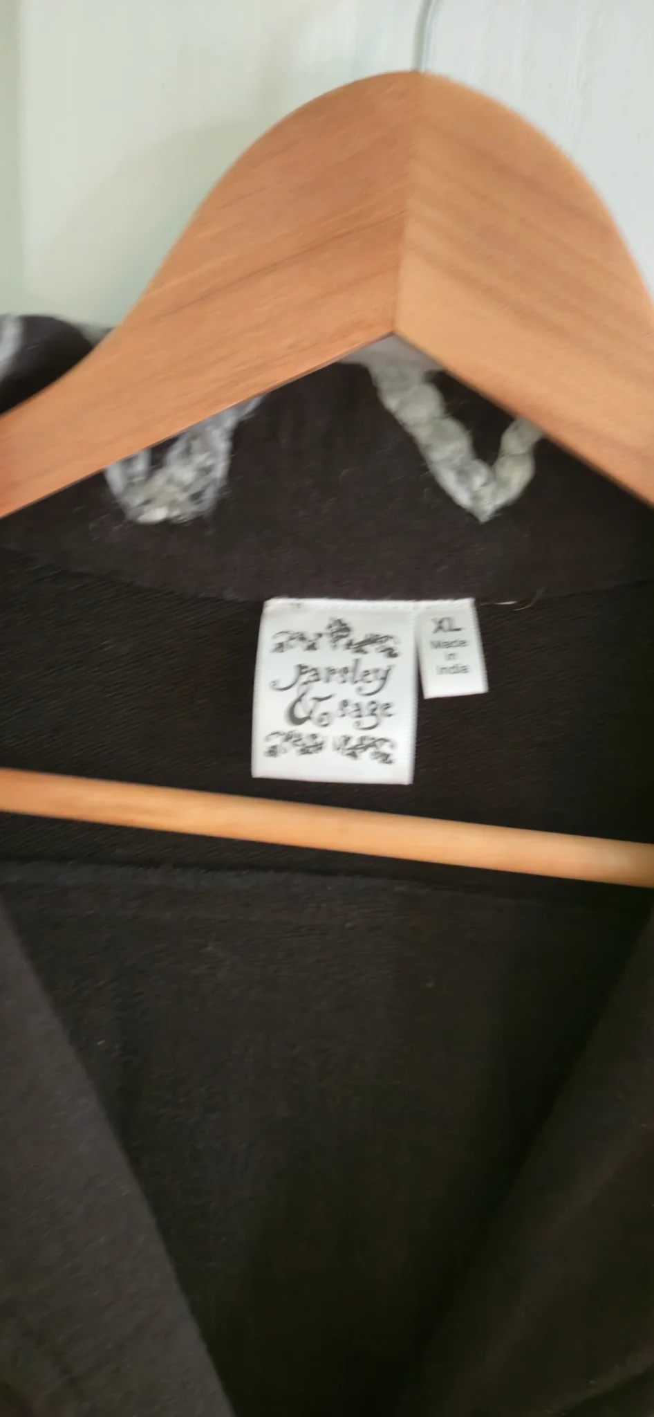 Image for Veste 3/4 Parsley et sage, noir avec des motifs de laines.