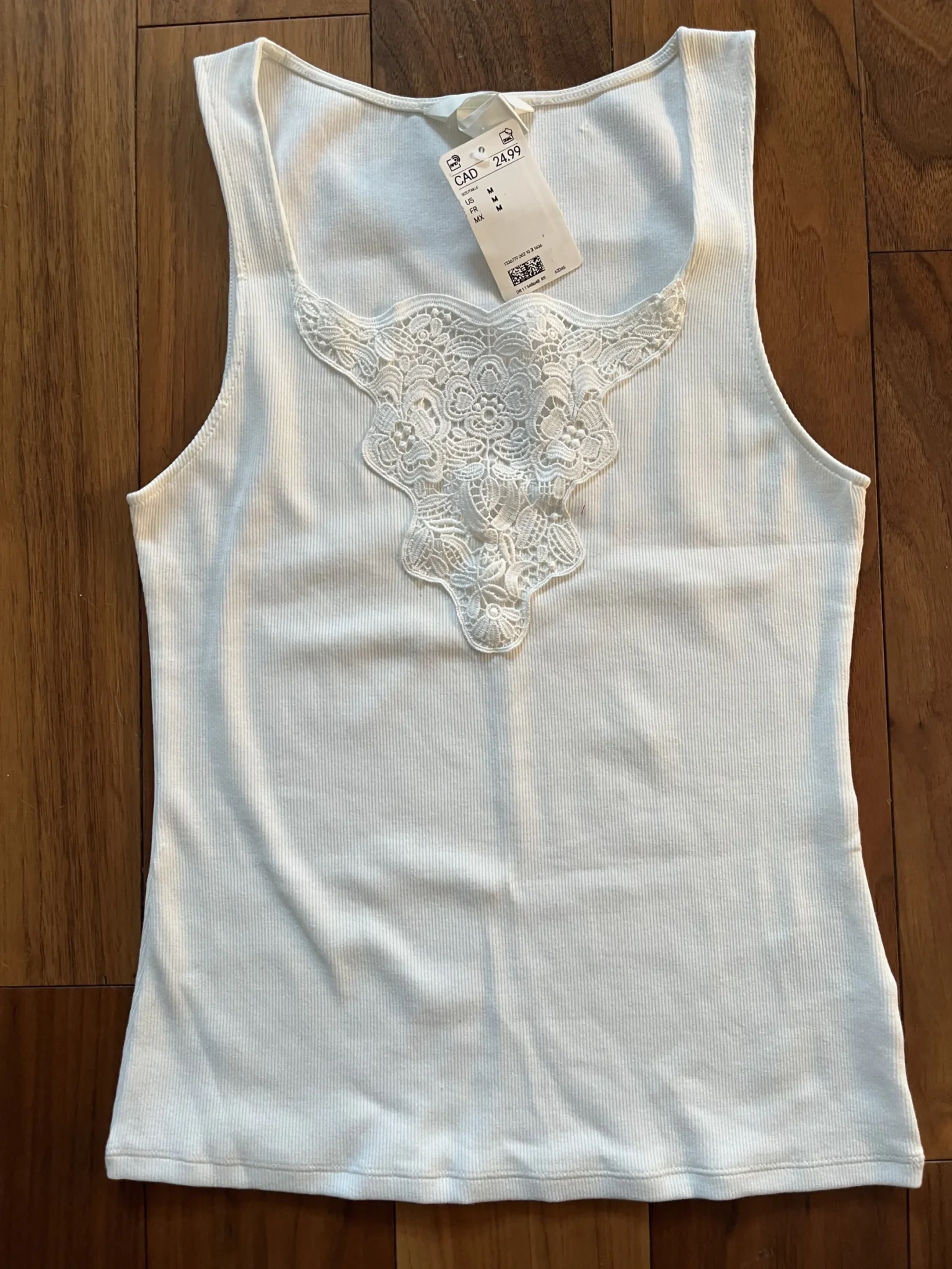 Featured image for Camisole blanche avec dentelle taille M de HM