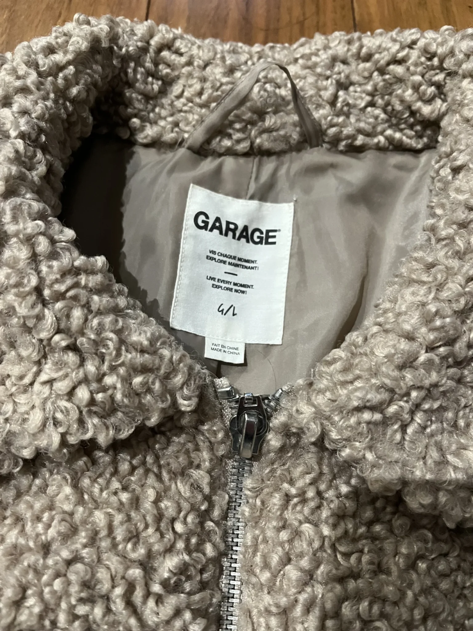 Image for Manteau en peluche beige Garage taille L