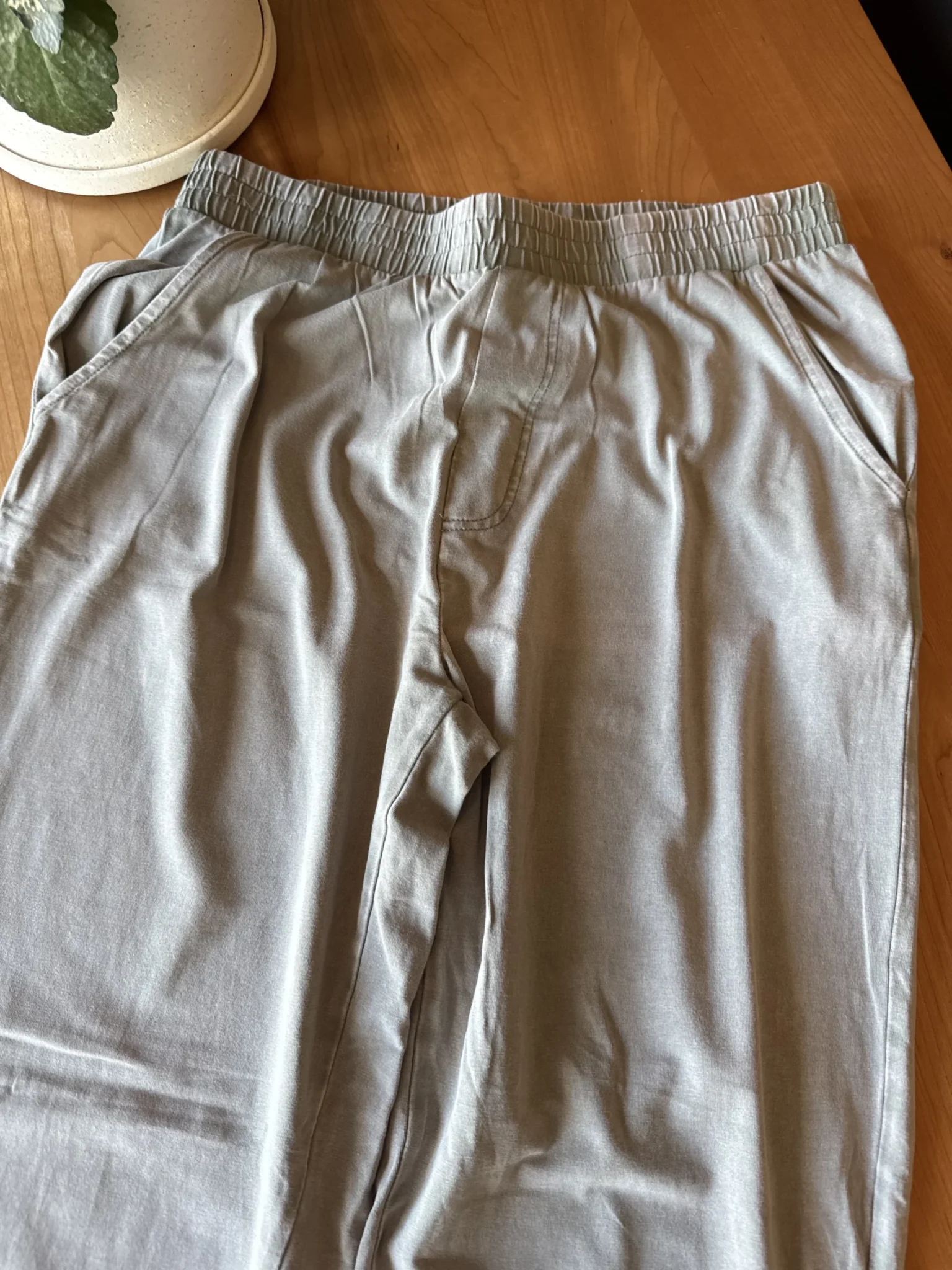 Image for Light-coloured green trousers