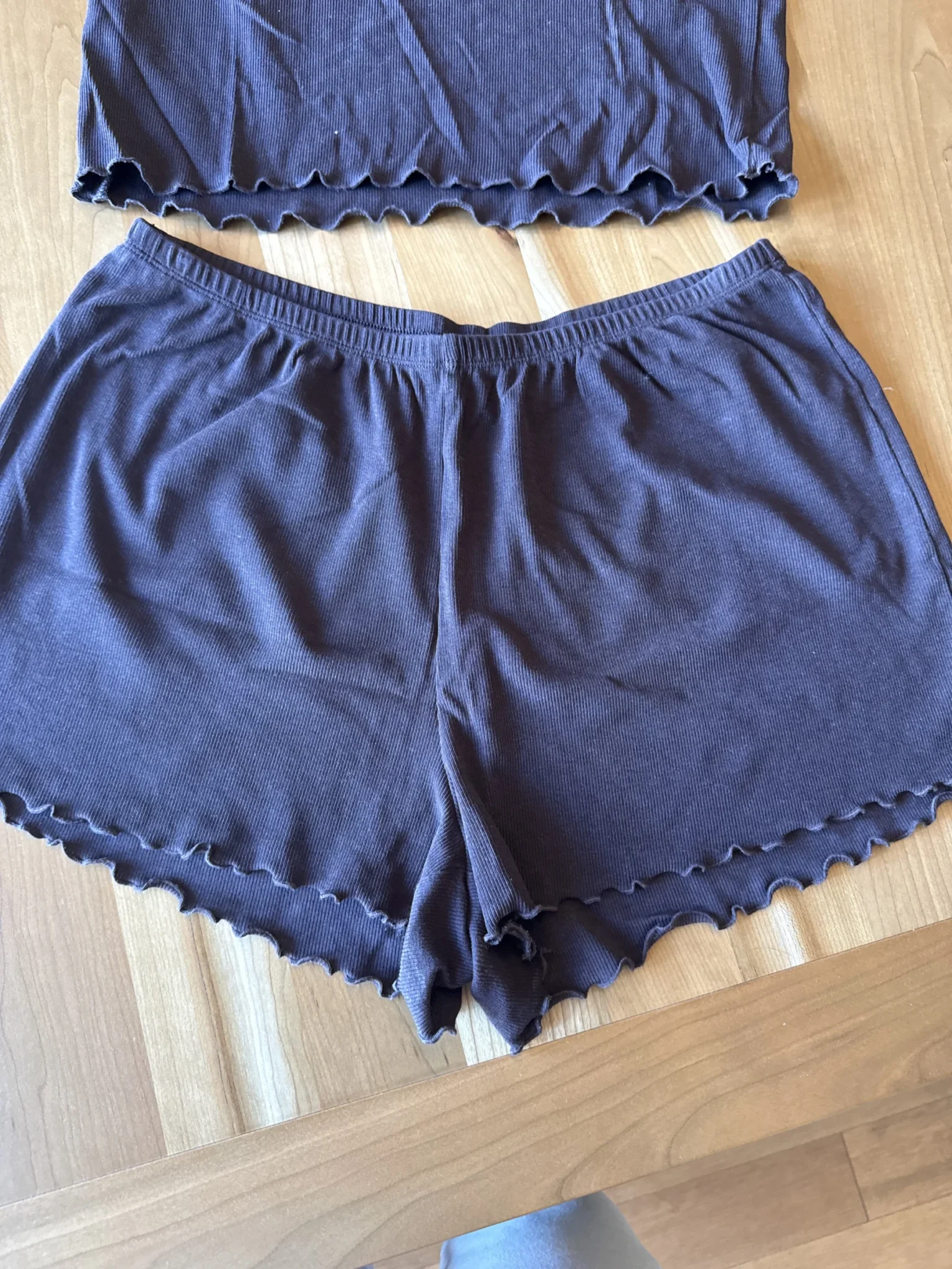 Image for Brown pyjamas with a ribbed effect